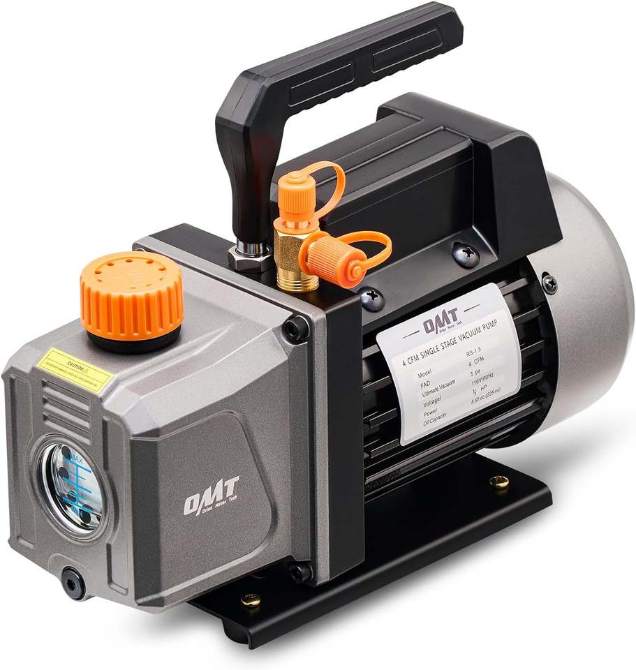 4 Cfm 1/3 Hp HVAC Single Stage Vacuum Pump for R12 R22 R134A R410A R502,... - $141.23