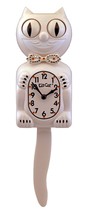 Limited Edition White Kit-Cat Klock swarovski crystals jeweled Clock - $101.95