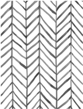 Boho Peel and Stick Wallpaper Stripe Herringbone Black White Vinyl Self ... - $10.39