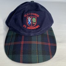 Vintage Old Course St. Andrews Scotland Plaid One Size Adjustable Golf Hat Cap - £13.44 GBP