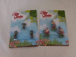 Miniature Fairy Figurines And Accessories Garden Sets + Lamp Post 6 Tota... - $6.95