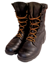RO SEARCH BLACK LEATHER MILITARY COMBAT LACE UP BOOTS MEN SIZE 6 R - $53.41