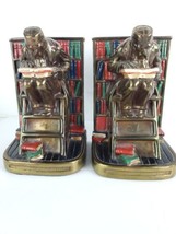 VTG EUC VHF Book Lover library bookends Armor Bronze clad, orig paint - $119.99