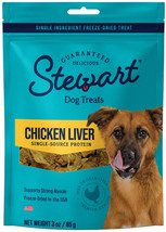 Stewart Freeze Dried Chicken Liver Treats Resalable Pouch 9 oz (3 x 3 oz) Stewar - £36.13 GBP