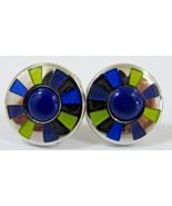 Bjerring (BJ) Sterling Silver with Enamel Round Cufflinks - $2,427.36 MXN