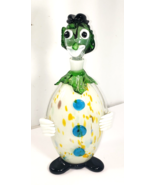 Vintage Murano ART GLASS Blown CLOWN Decanter Multicolor 14.25&quot; - $28.00