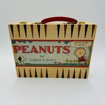 Hallmark PEANUTS Worldwide BACKGAMMON Game Complete Board Game Wood - $58.50