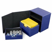 BCW Blue Leatherette Deck Box Vault LX Hold 100 Sleeved - £16.09 GBP