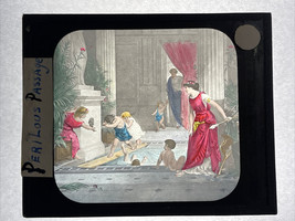 Vintage Color Glass Magic Lantern Slide “Perilous Passage” - £25.36 GBP