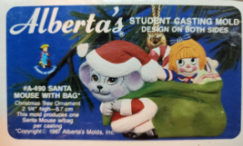 VTG 1987 Alberta&#39;s Student Ceramic Casting Mold A-490 Santa Mouse with Bag - $29.69