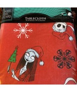 The Nightmare Before Christmas Vinyl Tablecloth 70 in Round Jack Skellin... - $19.39