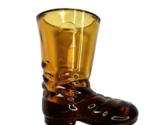 Vintage Amber Glass Boot With A Star And Dots On The Bottom Toothpick Ho... - $24.99