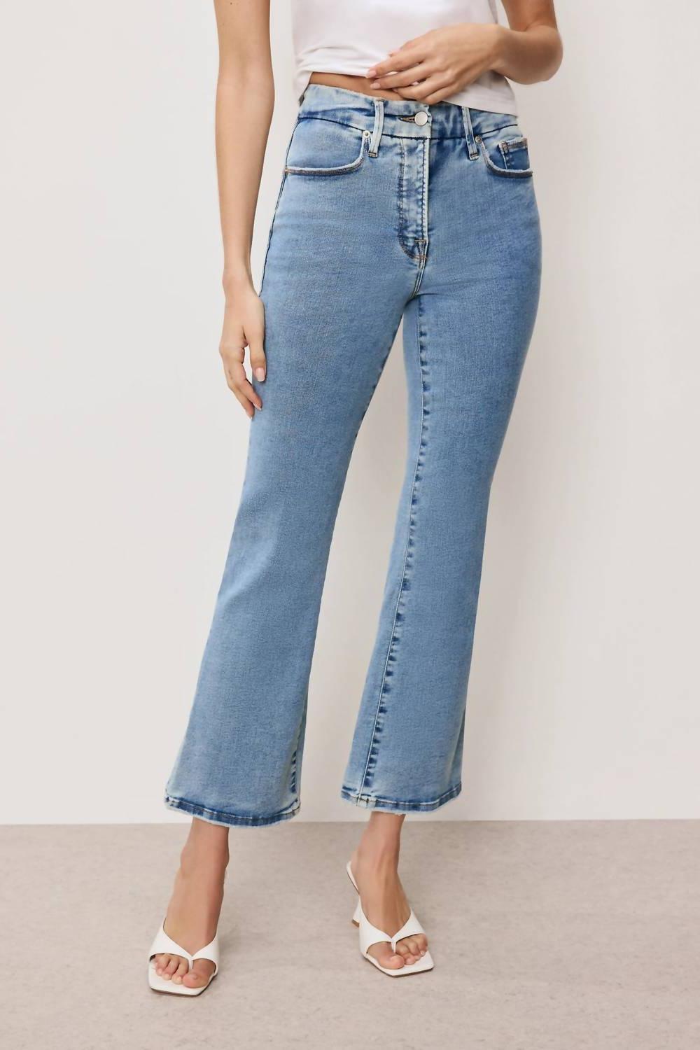 Good American Good Legs Crop Mini Boot Jeans Blue - $103.00