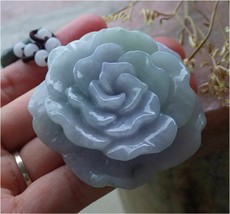 Certified Green Lavender 100% Natural A Jade jadeite pendant Orchid Flower 花开富贵 - £51.03 GBP