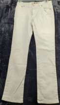 Gap Jeans Women Size 0 White Denim Cotton Pockets Flat Front Stretch Medium Wash - £12.59 GBP