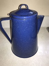 Vintage Blue Speckled  Enamel Campfire Coffee Pot For Parts Or Salvage - £9.95 GBP