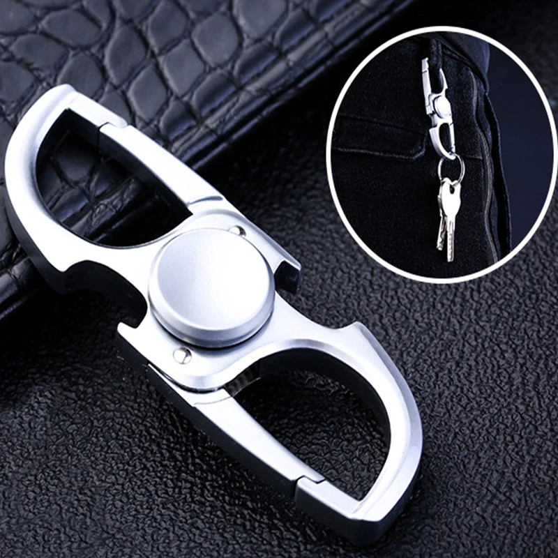 Multifunctional Hand Spinner Metal Bottle Opener Spinning Top Keychain A... - $15.50