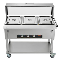 VEVOR 3-Pan Commercial Food Warmer, 3 x 20.6 QT Electric Steam Table, 1500W - $849.99