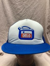 Vintage Chevron DELO Oil &amp; Lubricants Mesh Back Trucker Hat SnapBack Cap - $24.75