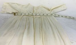 Vintage Long Baby Christening Gown with Eyelet Bodice and Sleeves image 5