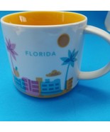 Florida You Are Here Collectible Starbucks Coffee Tea Mug 2014 Yellow - £15.42 GBP