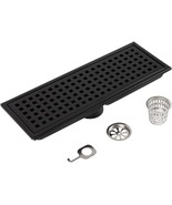 Heaorld 12 Inch Linear Shower Drain, Black With Accessories, Grid Shower... - $41.97