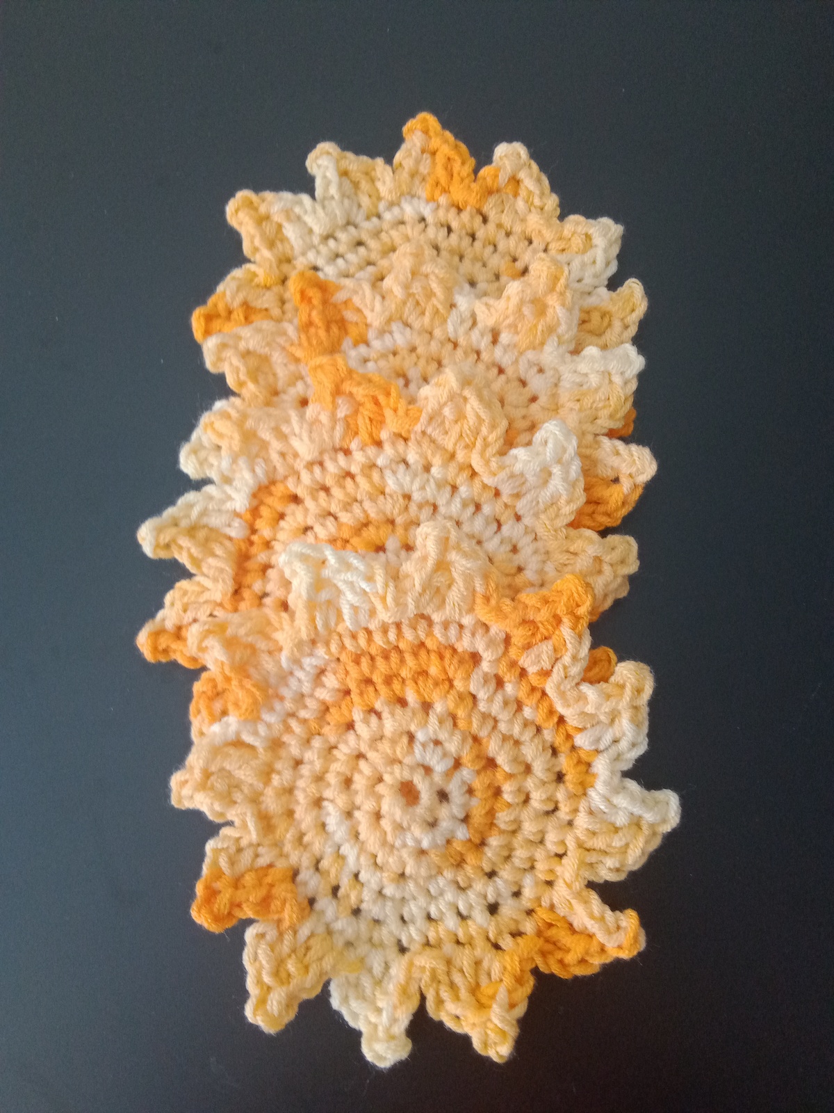 Handmade Crochet Multi-color Sun Coasters Set of 4 - $20.00