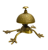 Antique Brass Frog Style Desk Bell Nautical Hotel Counter Reception Calling Bell - £35.69 GBP