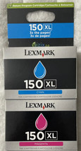 Lexmark 150XL Cyan Magenta Ink 14N1615 14N1616 Discontinued Sealed Retail Boxes - $36.78