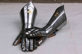 Medieval Fantasy Dwarf Gloves armor, pair of pauldron&#39;s Gauntlet/ Gloves - £77.30 GBP