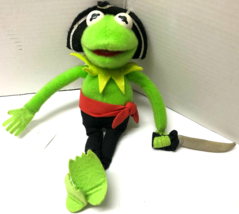 Disney Muppets KERMIT PIRATE 12&quot; Vintage Plush Figure - £23.35 GBP