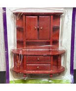 Dollhouse Sideboard Hutch Cabinet Wooden Furniture Vintage Regency Rosewood - $21.12