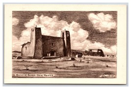 Mission of Acoma Artist Signed A. Merrill Acoma NM UNP Collotype Postcard R1 - $14.22