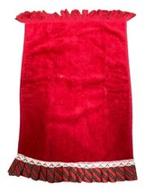 Vintage Red Christmas Kitchen Hand Towel w/plaid Trim by Cannon Kitschy ... - £14.76 GBP