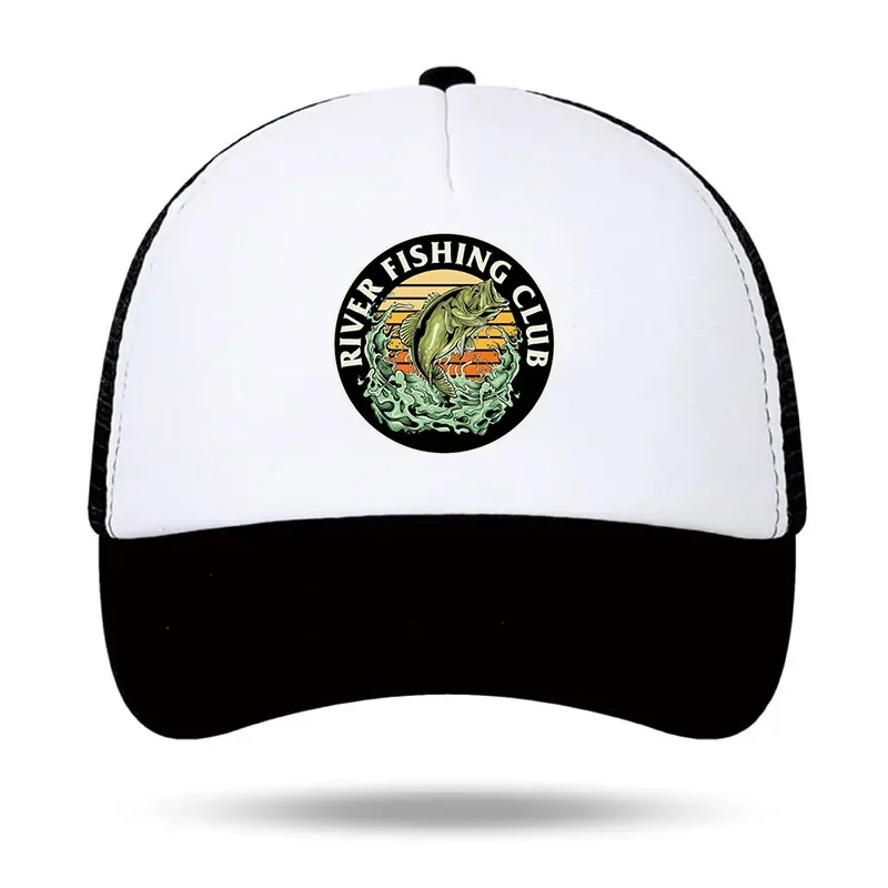 River Fishing Club Foam Trucker Cap Man Outdoor Summer Mesh Snapback Cap Boy - £6.36 GBP