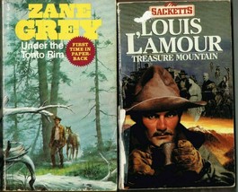 Under the Tonto Rim by Zane Grey + Treasure Mountain, Louis L Amour, 2 Books - £6.15 GBP