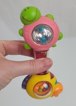 Learning Curve Baby Stick Barbell Rattle Turtle Snail Mirror Pink Plasti... - $363.13 MXN
