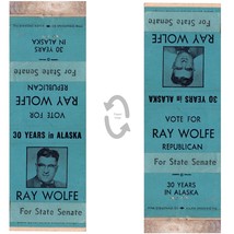 Vintage Matchbook Cover Ray Wolfe Alaska State Senate Candidate Republican 1958 - £11.72 GBP