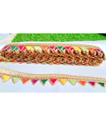 Border Lace Fabric, Lace Appliques, Beaded Trim, Multicolor by 1 Yard - €3,81 EUR