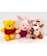 Vintage Sears Winnie Pooh Tigger Piglet Plush Lot of 3 5.5&quot; 1991 Korea EUC - $16.94