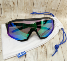 KOO Eyewear Black Wrap Mirror Shield Sunglasses -  Demos CC/05 Made in I... - $146.47