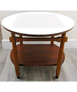 Vintage Lane Round Two Tier Greek Key Pattern Laminate Top Occasional Si... - €1.113,99 EUR