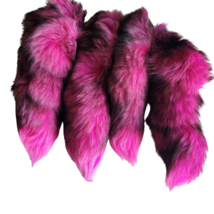 1 Natural Fur 2 Tone Fox Tail Key Chain Charm Genuine Real Animal XL Key... - $20.05