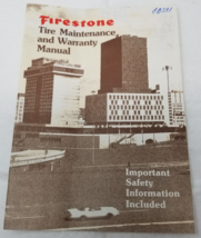 Firestone Tire Maintenance and Warranty Manual Booklet 1983 - £11.32 GBP