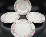 4 Jackson China Floral Cereal Bowls Set Vintage Restaurant Ware Retro Di... - $56.30