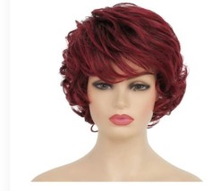 Sallcks Short Curly Wig for Women Soft Synthetic Heat Resistant Hair Replacement - £12.42 GBP