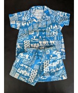 Liberty House of Hawaii Imprimé Hawaïen Chemise Haut Court Set Bleu Blan... - $975.15 MXN