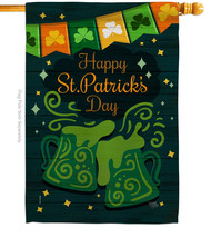 St. Pat Cheers House Flag St Patrick 28 X40 Double-Sided Banner - £29.64 GBP
