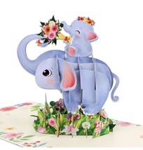 Mothers Day Gift Card, Pop Up 3d Card, Cute Elephant Gift Card For Moms And Wife - £10.40 GBP