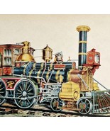 1961 The Wyoming Norris And Son Train Railroad Print Card Antique Litho ... - £26.29 GBP